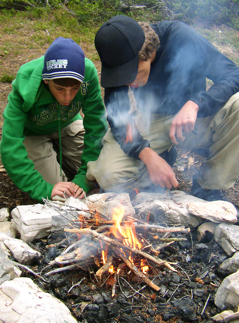 Wood stove fire building