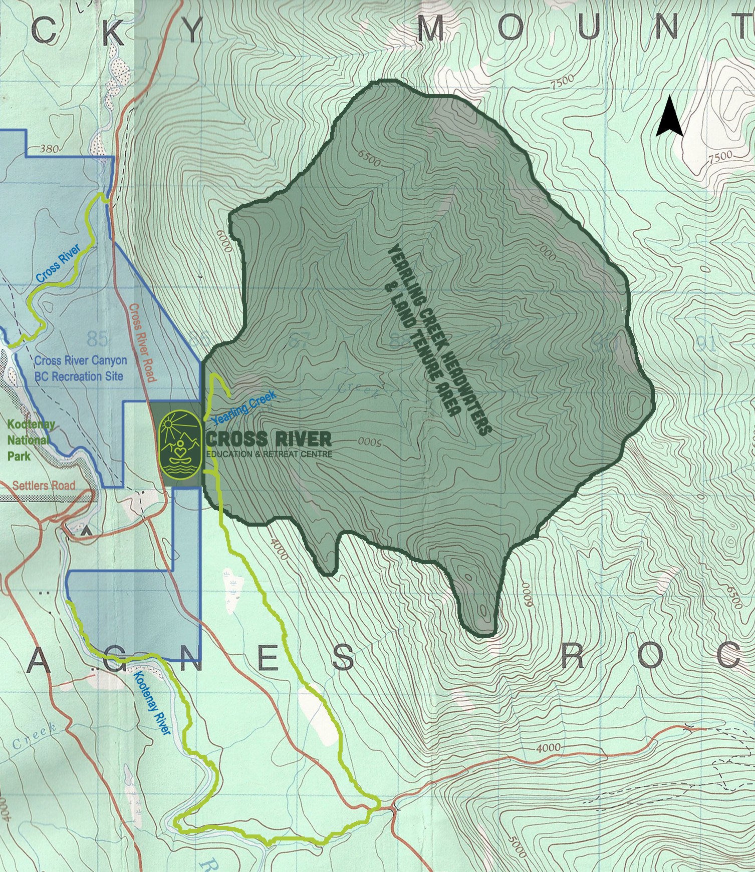 Cross River & BC land tenure agreement area and location map in the Canadian Rockies